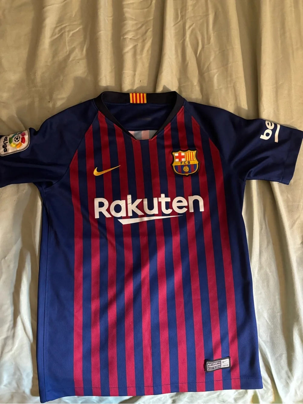 Nike Kids' Blue & Red Messi #10 Soccer Jersey with Yellow Accents